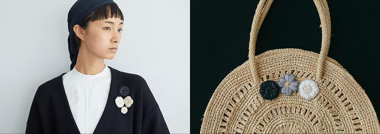 Floral Embroidery Brooch With Chic Colored Threads and Beads (Ayano Kobayashi) (2018)
