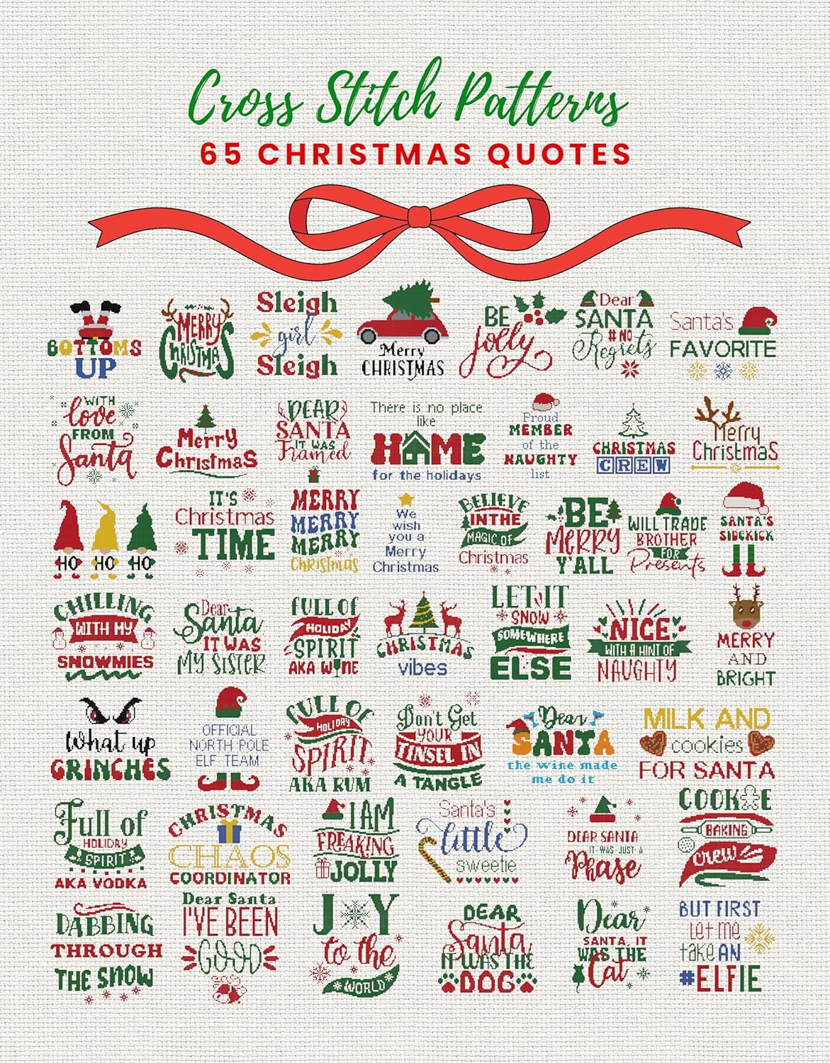 Cross Stitch Patterns - 65 Christmas Quotes (Cross Stitch Patterns - English Edition)