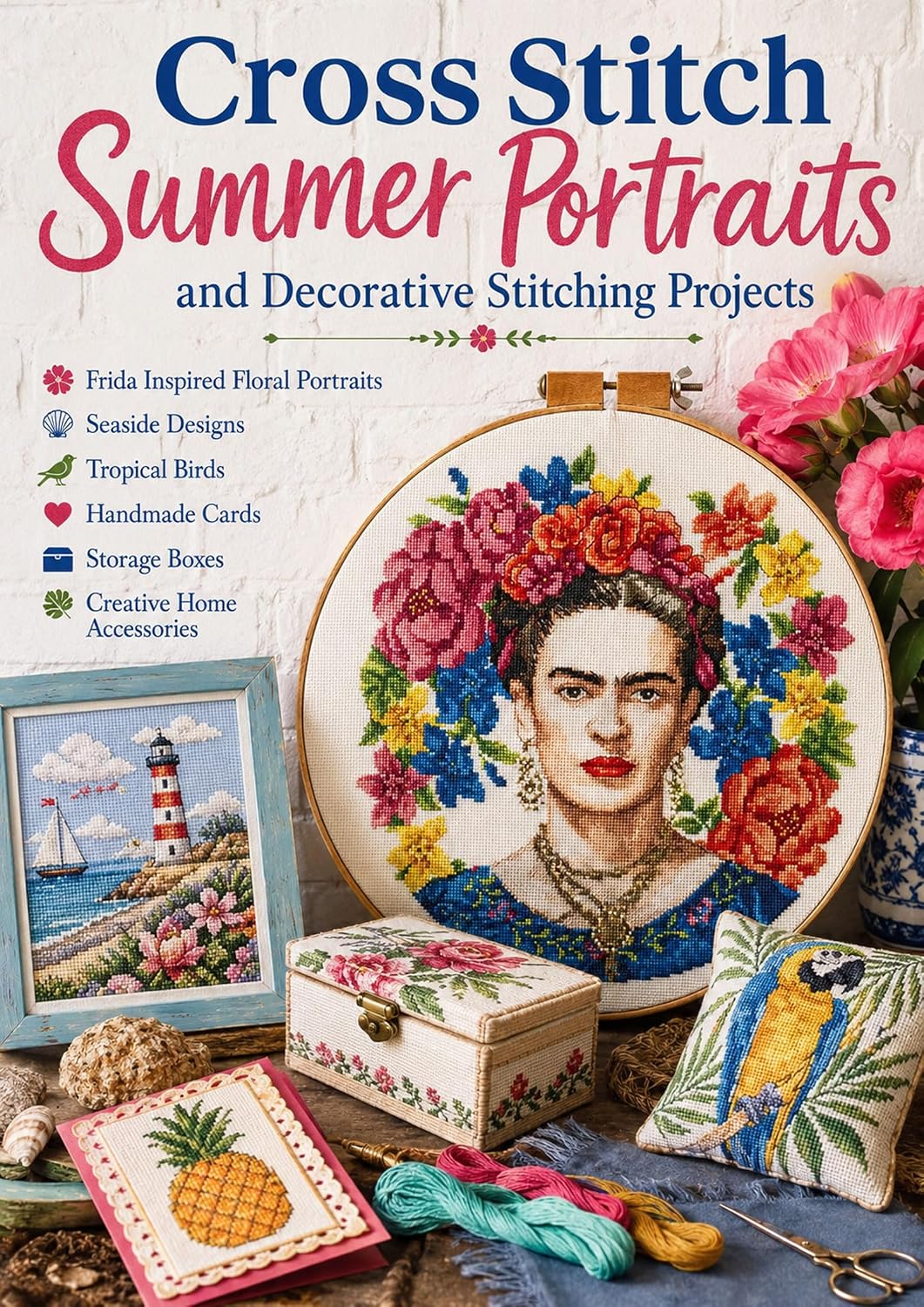 Cross Stitch Treasures - Bird Motifs, Butterfly Stationery, Geometric Accessories, Retro Robots, Elegant Cards and Decorative Home Stitching