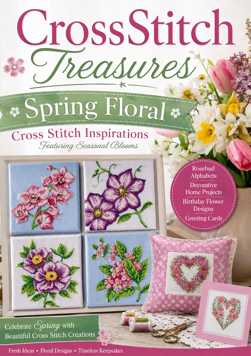 CrossStitch Treasure - Spring Floral Featuring Seasonal Blooms