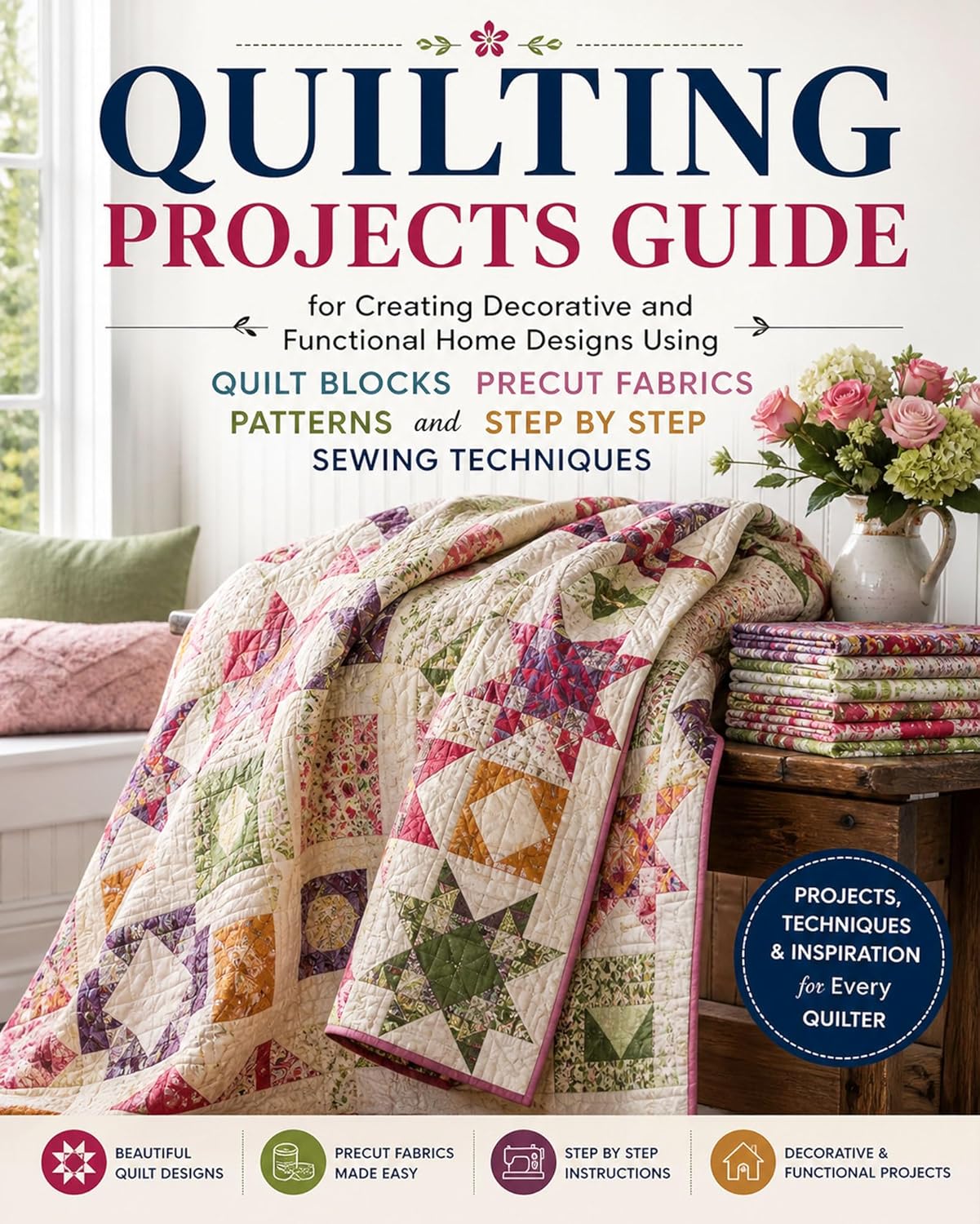 Quilting Projects Guide - Creating Decorative and Functional Home Designs Using Quilt Blocks Precut Fabrics Patterns (2026) Spring