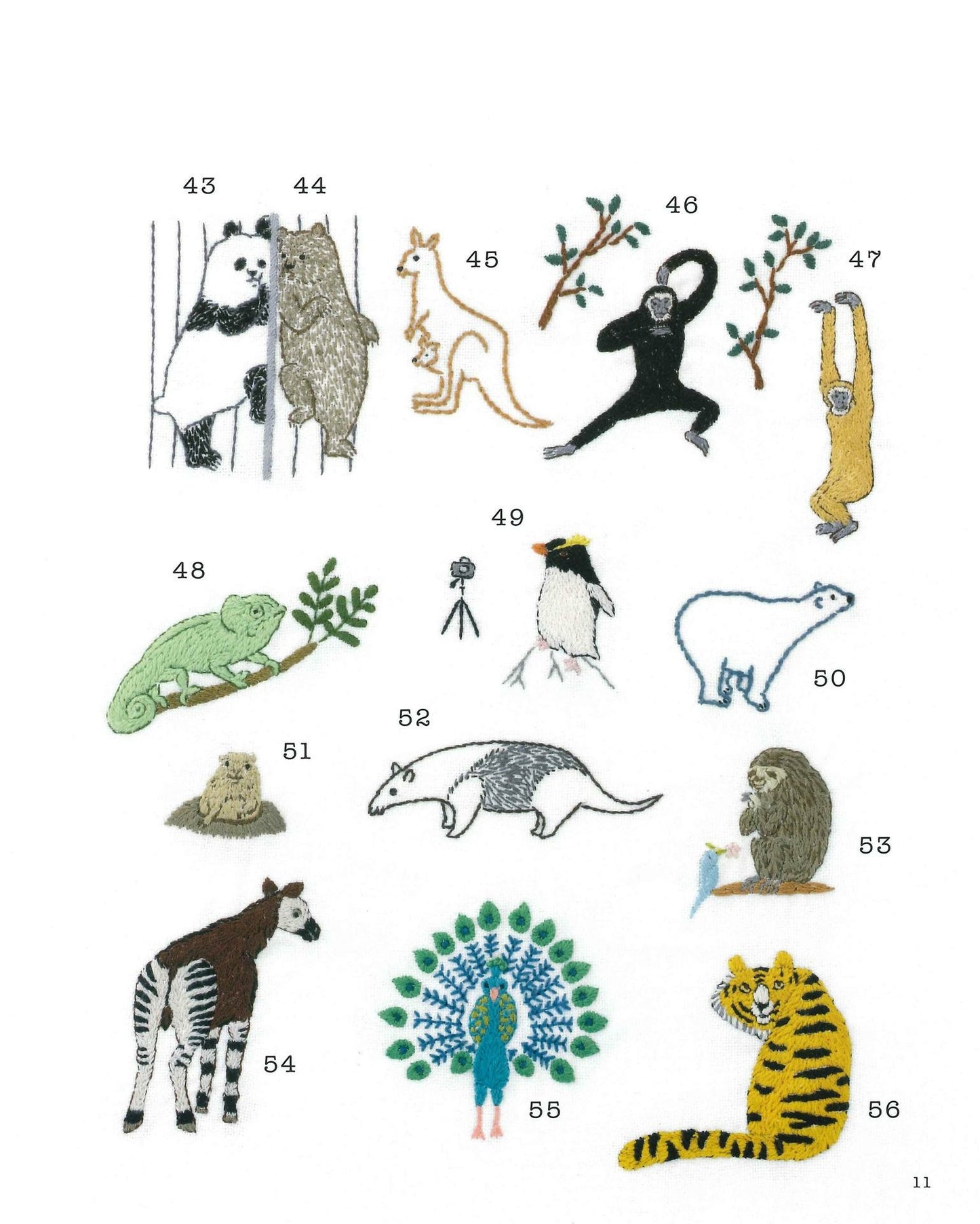 One Point Stitch Animal Embroidery 500