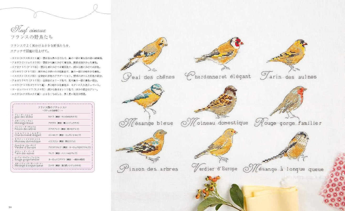 Cross-Stitch Motifs of French Flowers and Birds (Helene Le Berre) (2019)