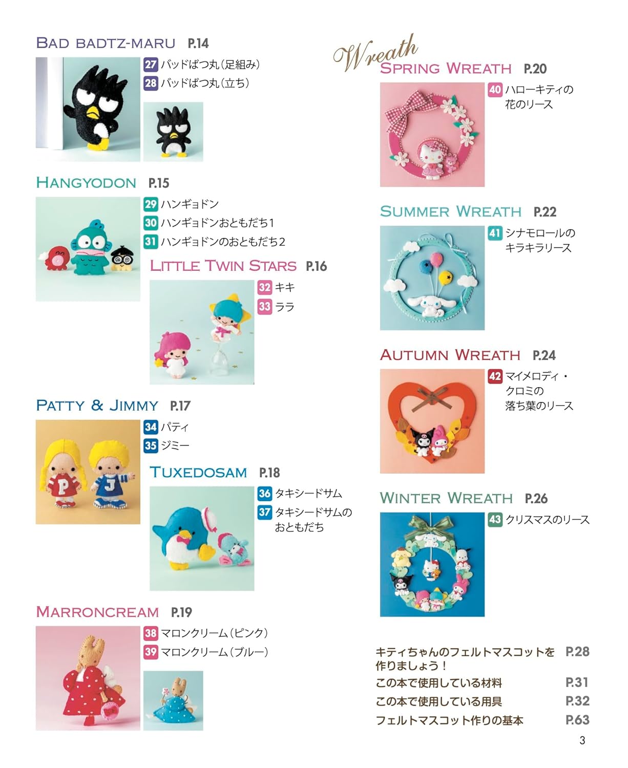Sanrio Characters' Felt Mascot & Wreath (applemints) (2024)