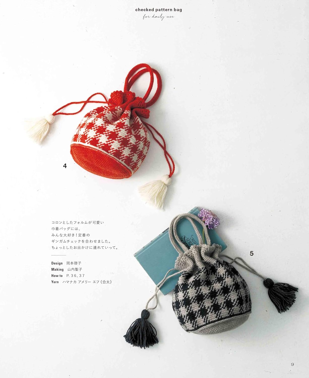 Crochet Checked Pattern Bag for Daily Use (Applemints) (2023)