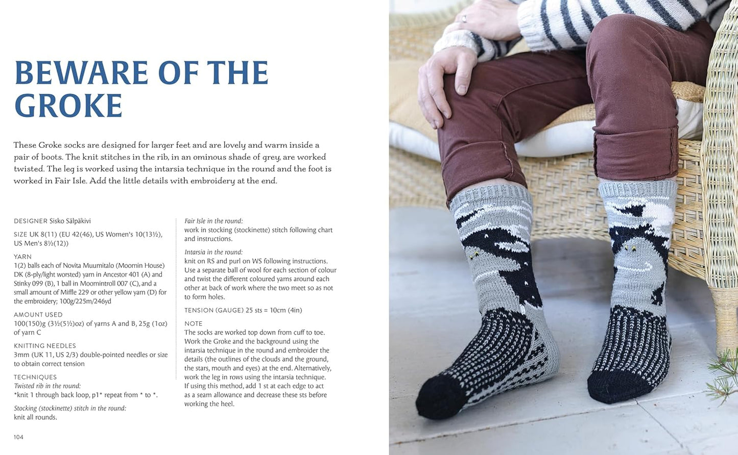 Knitted Moomin Socks - 29 Original Designs with Charts