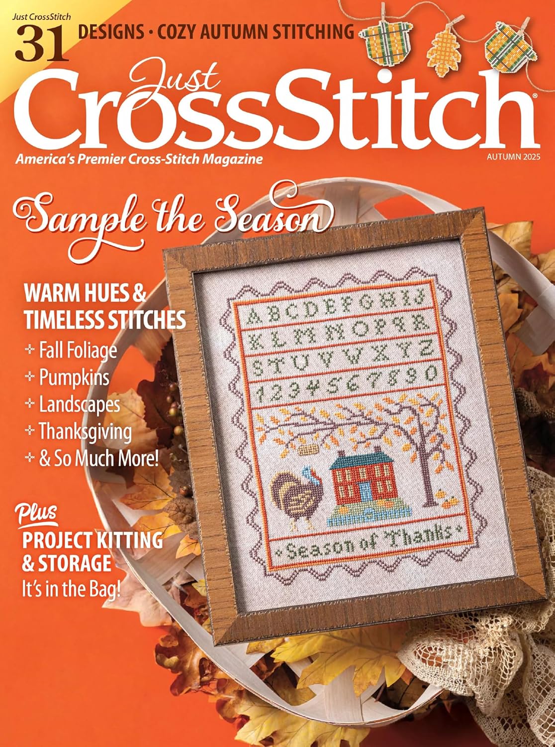 Just CrossStitch Autumn 2025, 31 Designs, Cozy Autumn Stitching Plus Project Kitting and Storage (English Edition)