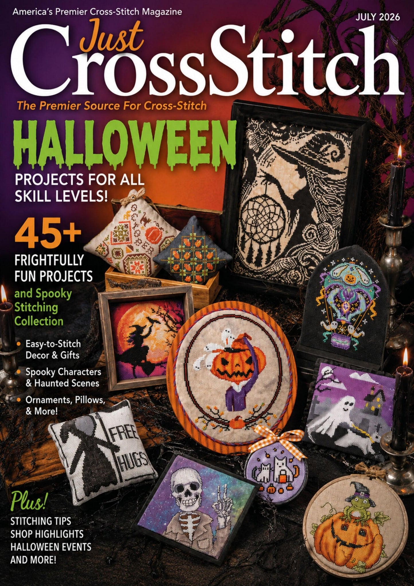 Just CrossStitch Halloween July 2026 Projects for All Skill Levels - 45+ Frightfully Fun Projects and Spooky Stitching Collection