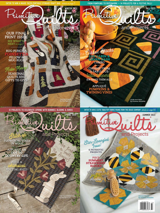 Primitive Quilts and Projects Magazine - Full Year 2023 Collection (4 Issues)