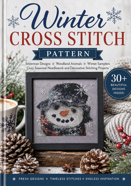 Winter Cross Stitch Pattern - Snowman Designs Woodland Animals