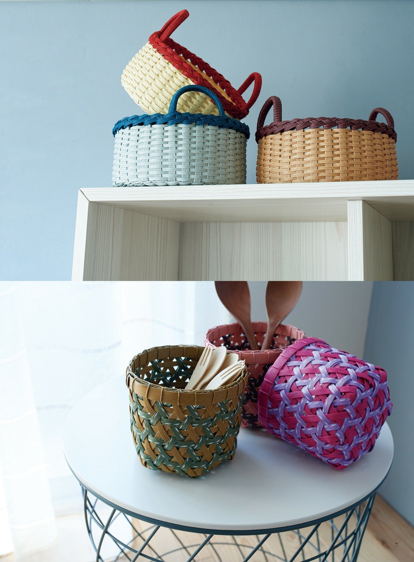 Baskets, Bags, and Items Made with Craft Bands and Shiny Bands