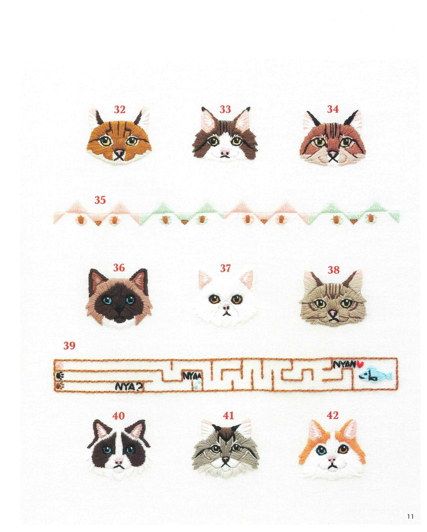 Healed by Cuteness! Embroidery with Cats 450