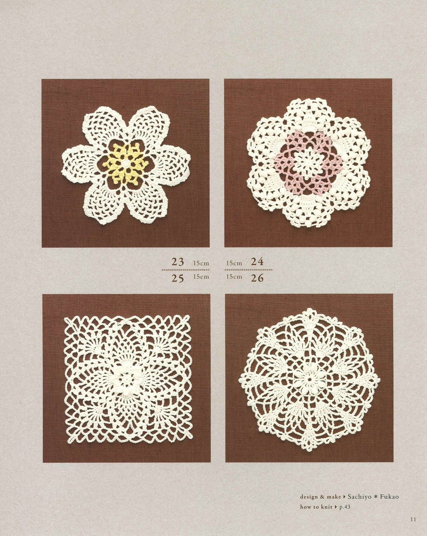 Select Collection Lace Doily Rose, Pineapply, Crystal of Snow