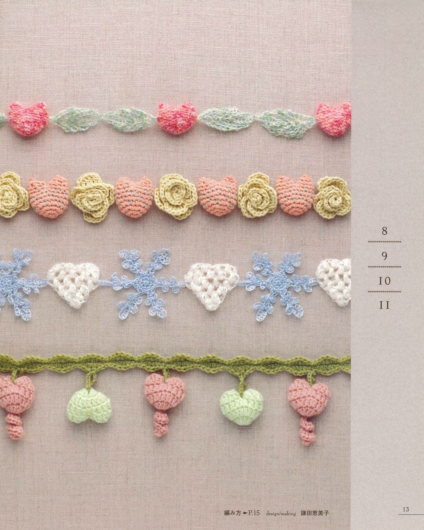 First Crochet Heart Pattern 100 Edging & Braid Motif Doily Corsage