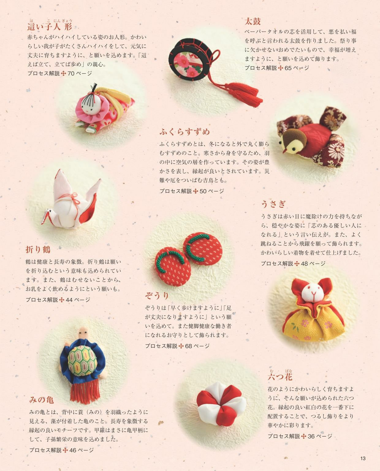 Simple, Cute, Hanging Decorations Made with Chirimen