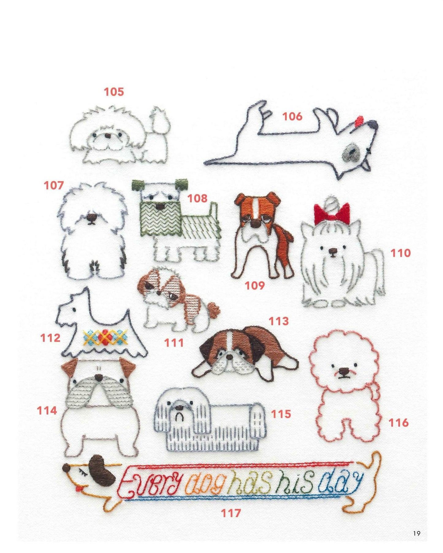 A Very Cute Healing Friend! Dog Embroidery 380 DOG! DOG! DOG!