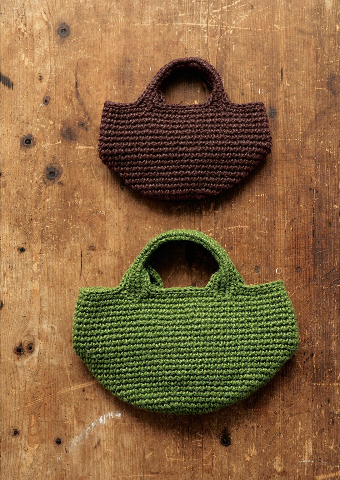 Bag Knitted With Twine and Linen Thread