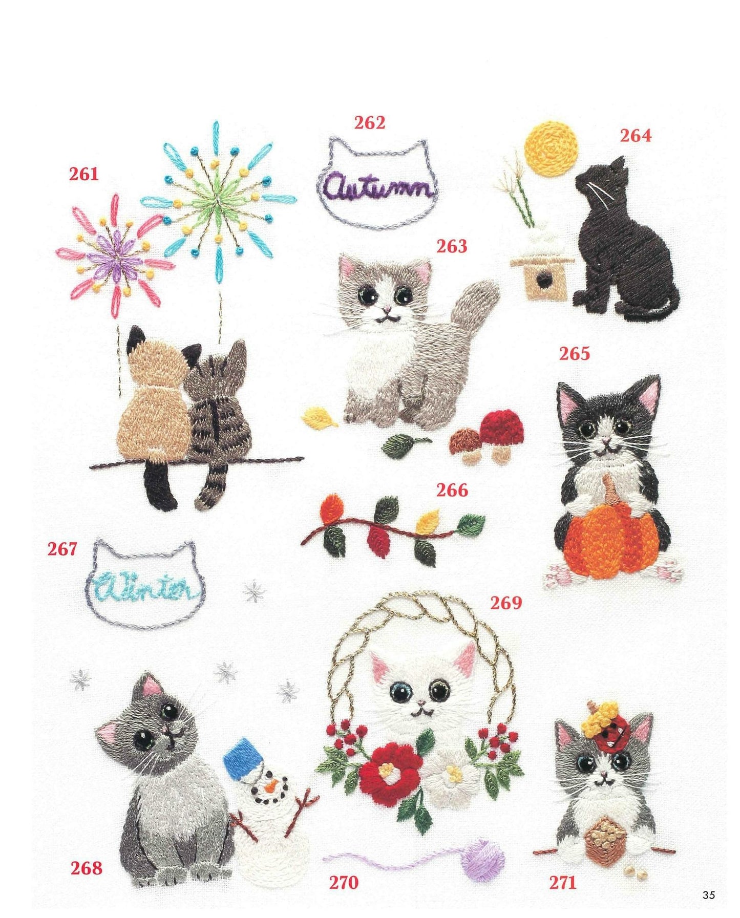 Healed by Cuteness! Embroidery with Cats 450