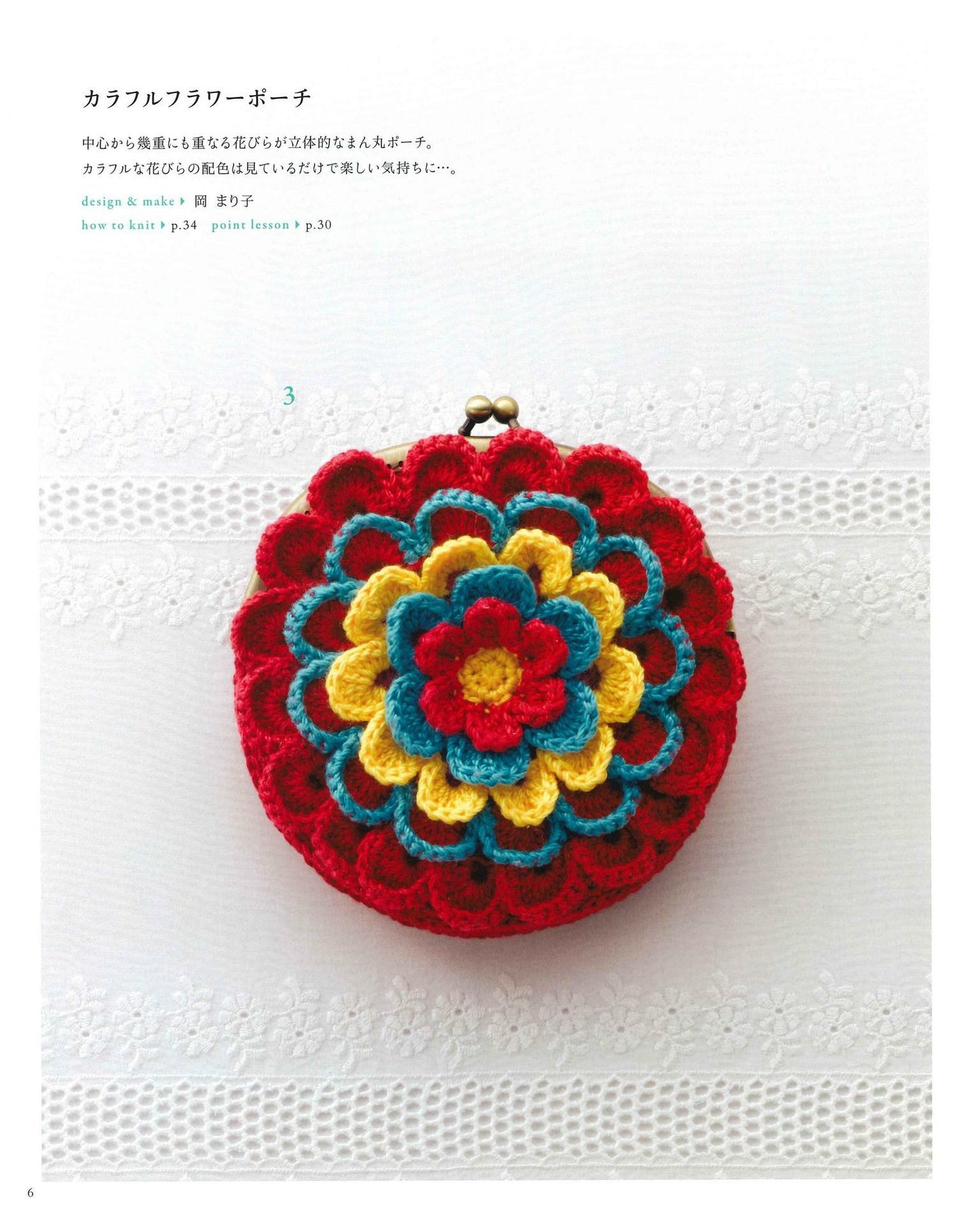 Select Collection Crochet Pouch Flower & Fruit